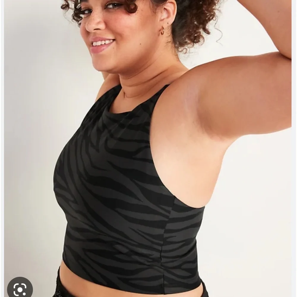 Light Support PowerSoft Longline Sports Bra Crop Top Zebra Small S - Picture 3 of 3